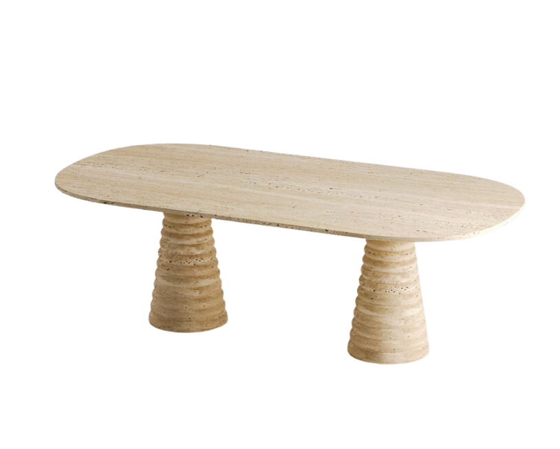 Arte Marble Piratini Traverten Yemek Masası
