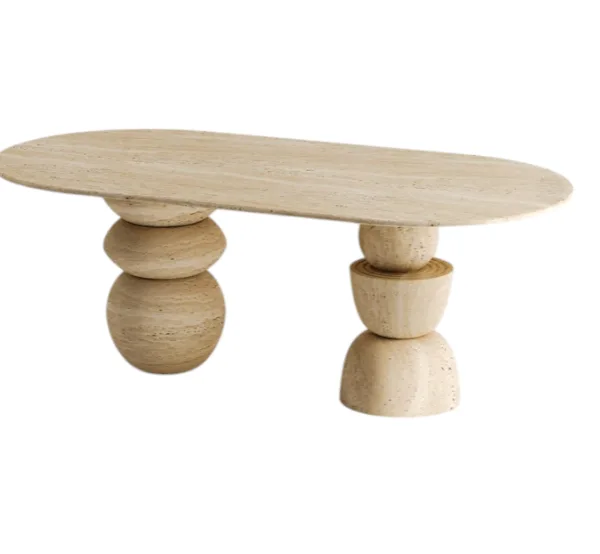 Arte Marble Serro Traverten Yemek Masası