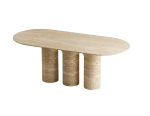 Arte Marble Caratinga Traverten Yemek Masası
