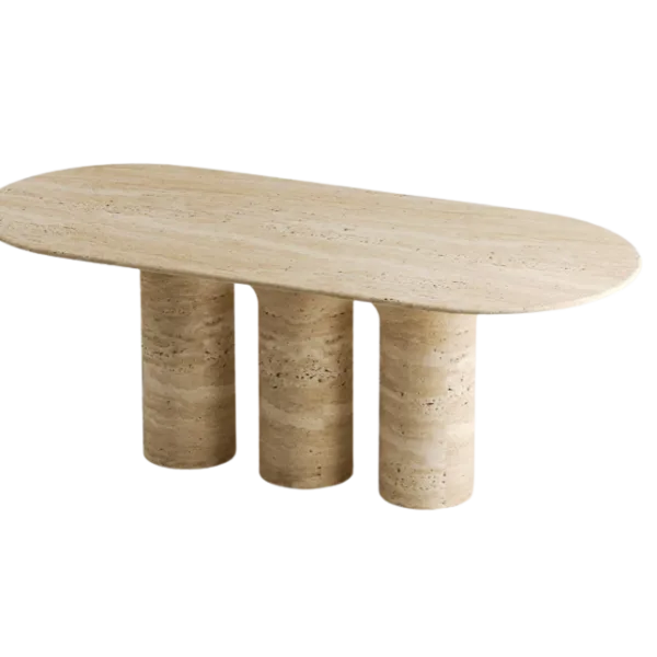 Arte Marble Caratinga Traverten Yemek Masası