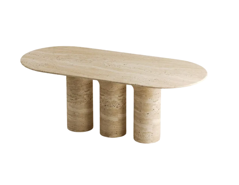 Arte Marble Caratinga Traverten Yemek Masası