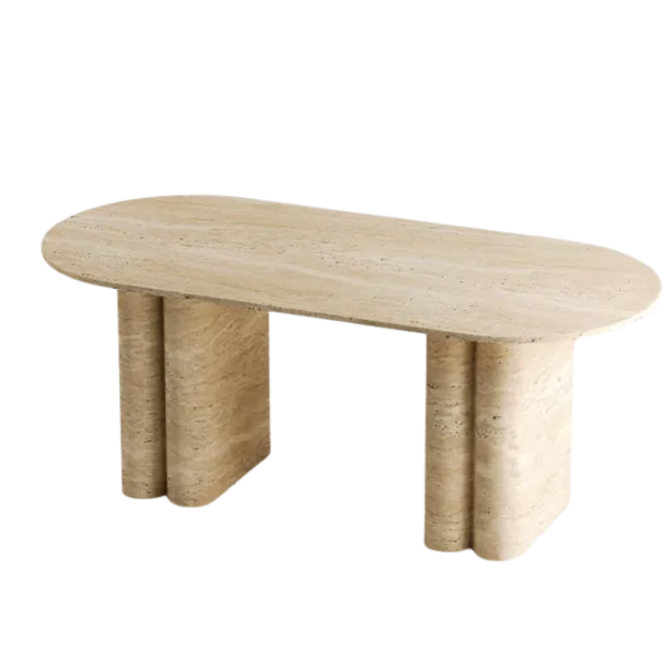 Arte Marble Lavras Traverten Yemek Masası