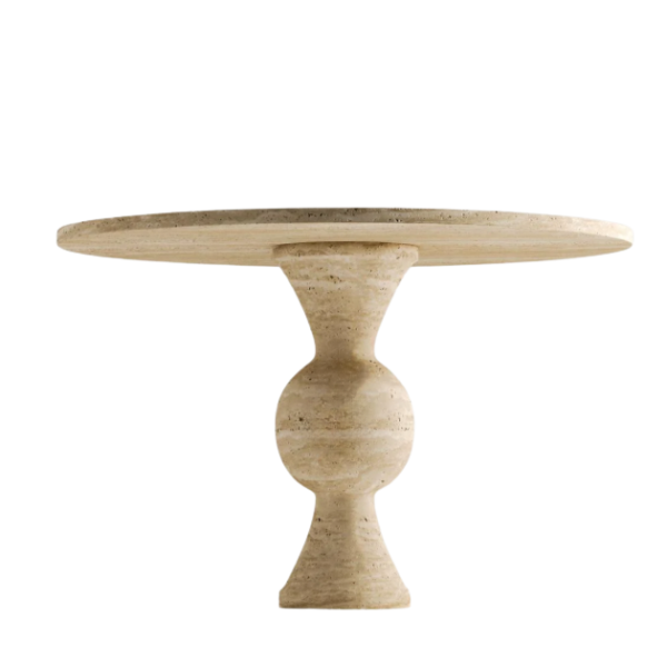 Arte Marble Itajuba Traverten Yuvarlak Yemek Masası