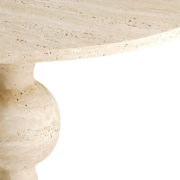 Arte Marble Itajuba Traverten Yuvarlak Yemek Masası