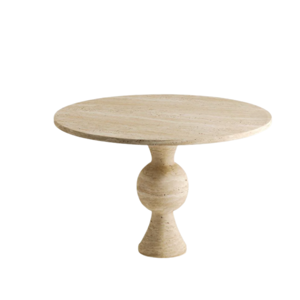 Arte Marble Itajuba Traverten Yuvarlak Yemek Masası