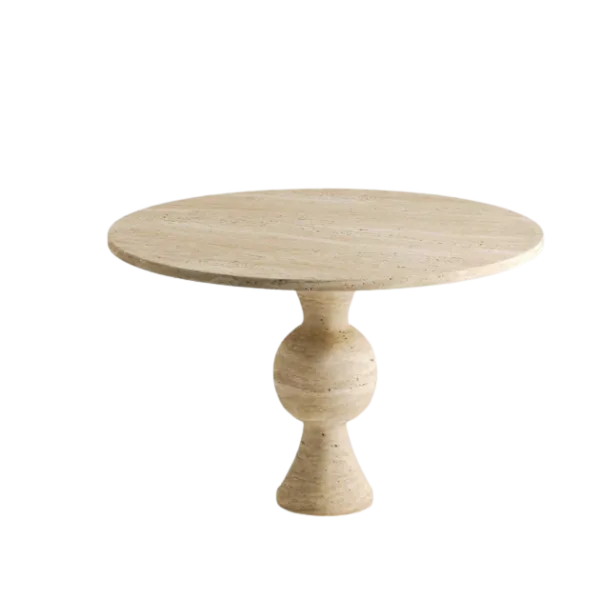 Arte Marble Itajuba Traverten Yuvarlak Yemek Masası
