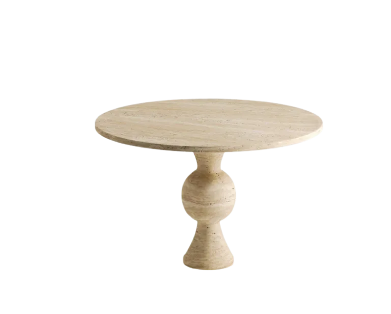 Arte Marble Itajuba Traverten Yuvarlak Yemek Masası