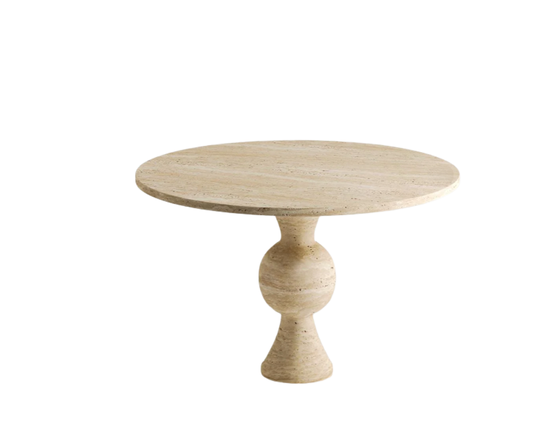 Arte Marble Itajuba Traverten Yuvarlak Yemek Masası