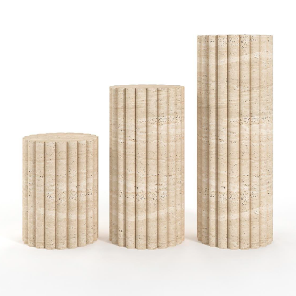 Arte Marble Aracati Traverten Yan Sehpa
