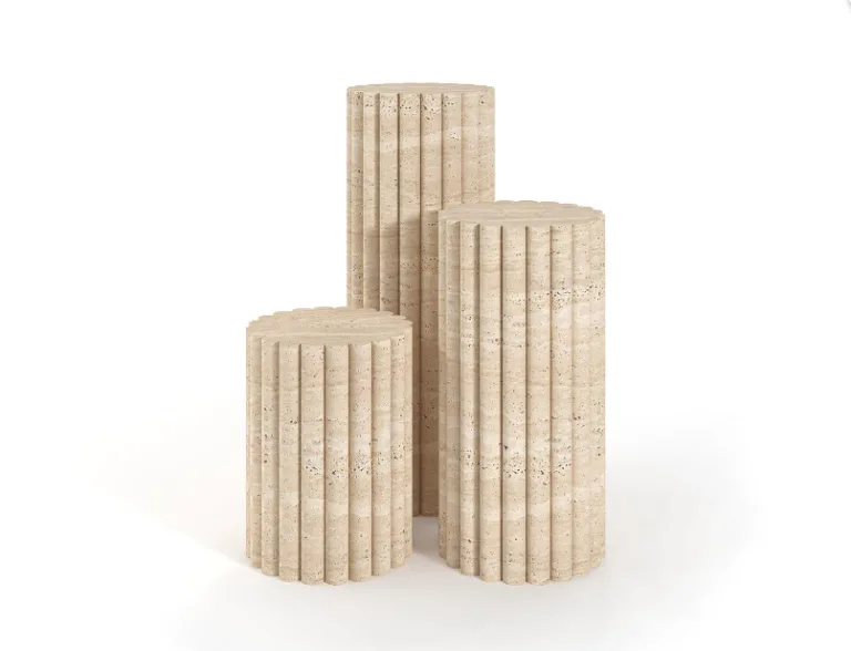 Arte Marble Aracati Traverten Yan Sehpa