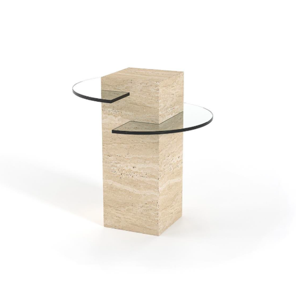 Arte Marble Beberibe Traverten Cam Yan Sehpa
