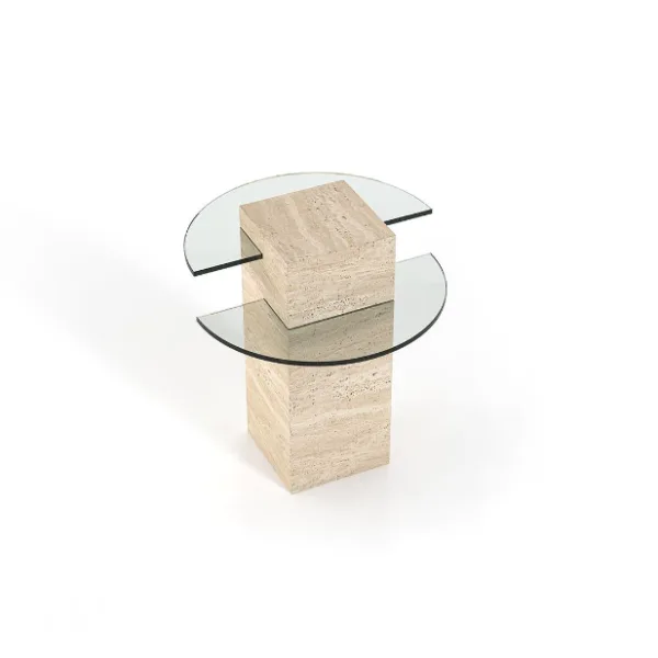 Arte Marble Beberibe Traverten Cam Yan Sehpa