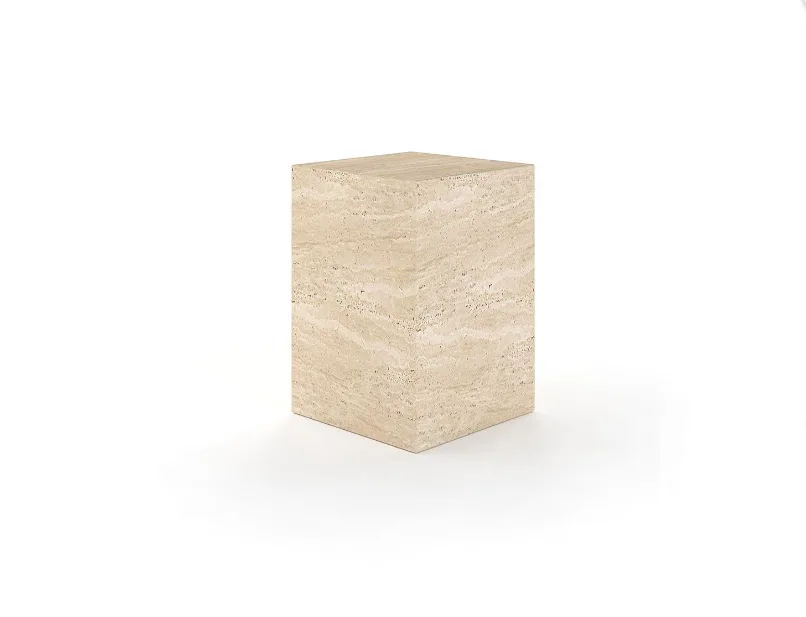 Arte Marble Aquiraz Traverten Yan Sehpa