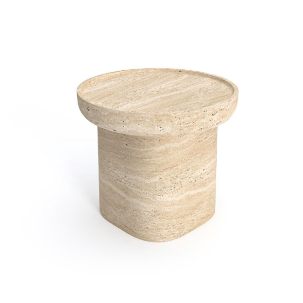Arte Marble Guaramiranga Traverten Yan Sehpa