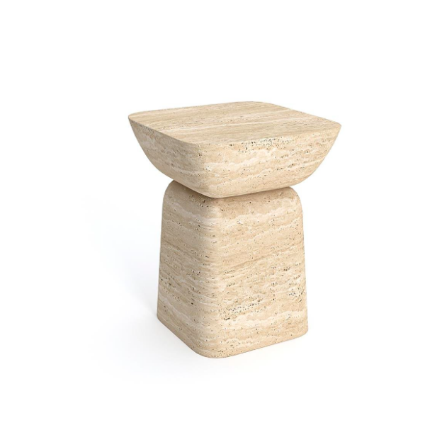 Arte Marble Acarau Traverten Yan Sehpa E