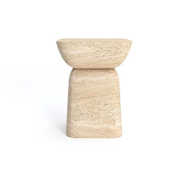 Arte Marble Acarau Traverten Yan Sehpa E