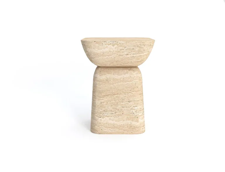 Arte Marble Acarau Traverten Yan Sehpa E