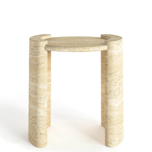 Arte Marble Itarema Traverten Yan Sehpa
