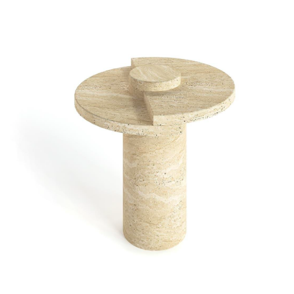Arte Marble Trairi Traverten Yan Sehpa