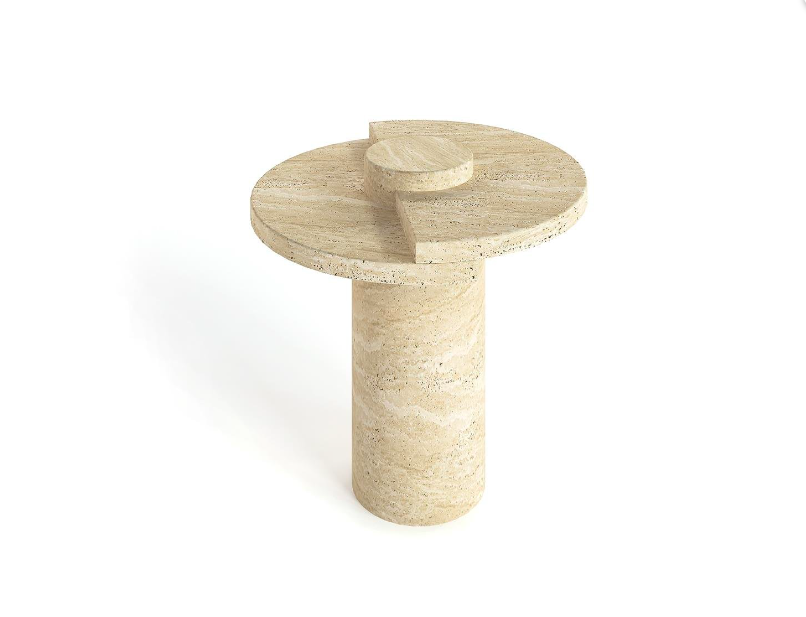 Arte Marble Trairi Traverten Yan Sehpa