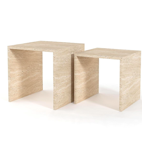 Arte Marble Touros Traverten Yan Sehpa