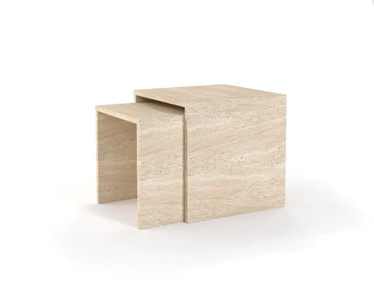 Arte Marble Touros Traverten Yan Sehpa