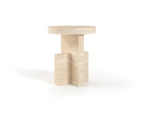Arte Marble Crato Traverten Yan Sehpa