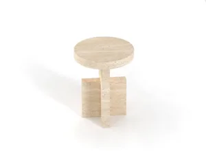 Arte Marble Crato Traverten Yan Sehpa