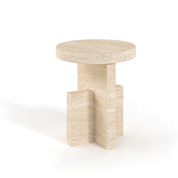 Arte Marble Crato Traverten Yan Sehpa