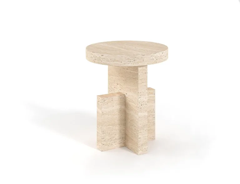 Arte Marble Crato Traverten Yan Sehpa