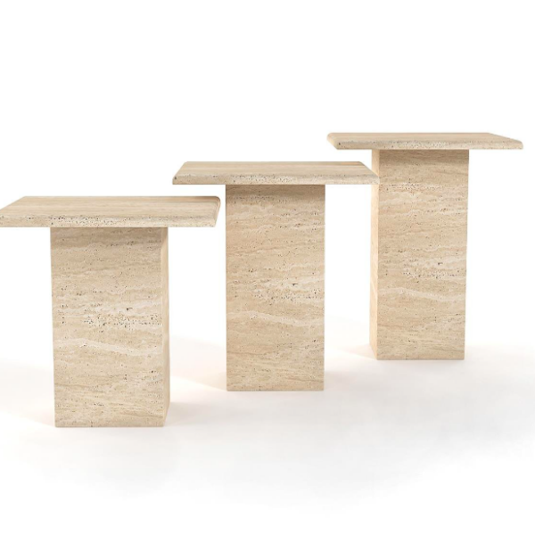 Arte Marble Quixada Traverten Yan Sehpa