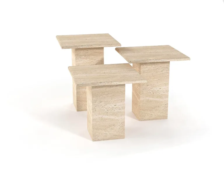 Arte Marble Quixada Traverten Yan Sehpa
