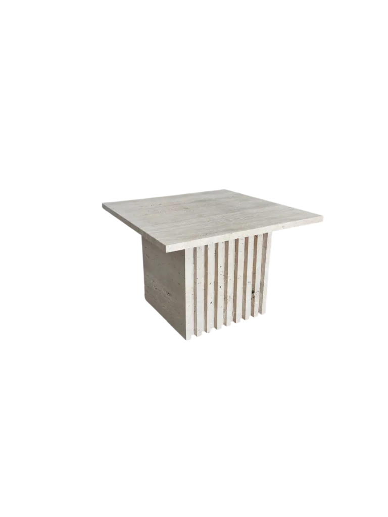 Arte Marble Traverten Lamel Çıtalı Orta Sehpa